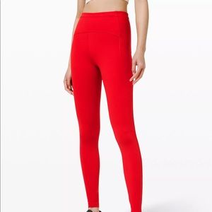 Red lulu leggings